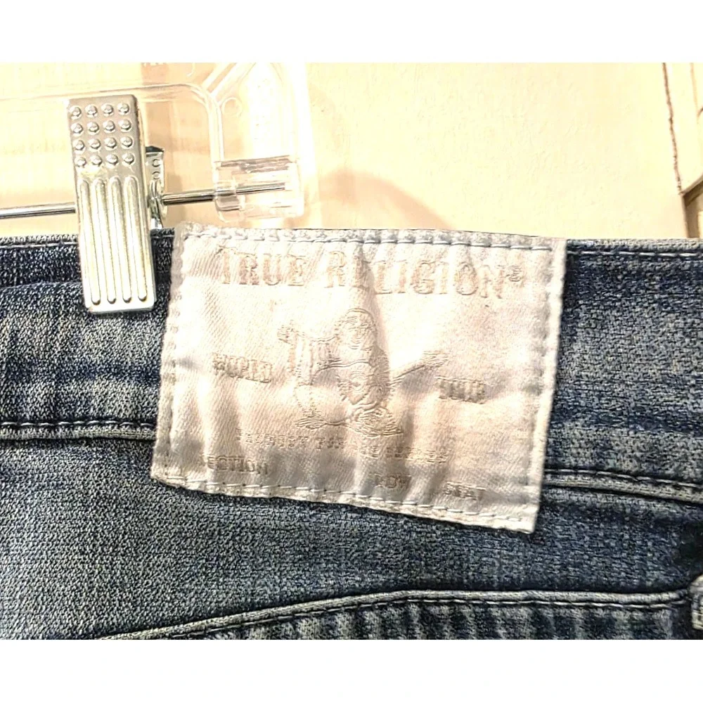 True Religion World Tour Men's Geno Relaxed Slim Denim Distressed Jeans SZ 36/33
